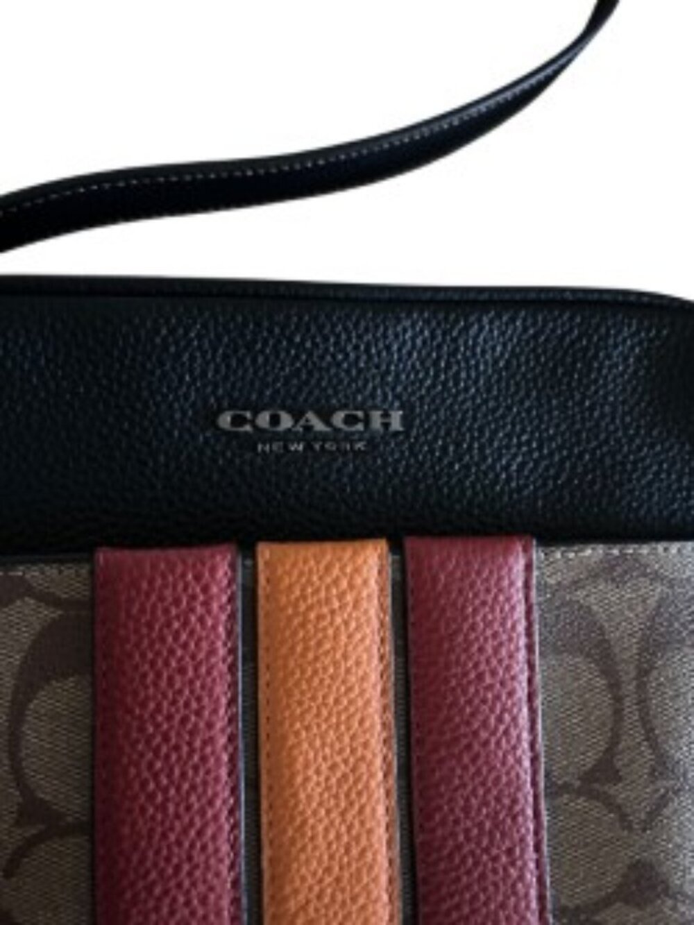 NWT Coach Hudson 21 Signature Varsity Stripe Crossbody Bag - Picture 2 of 10